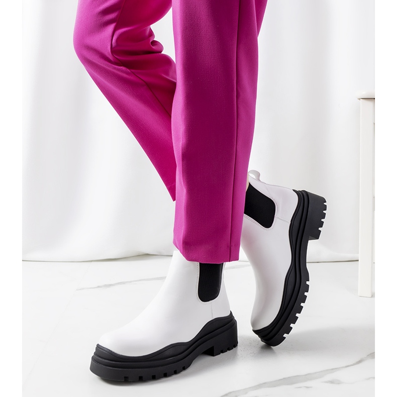 Botas brancas com sola alta Wekey branco 1