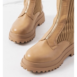 Bota marrom com cabedal de meia, Lewin castanho 1