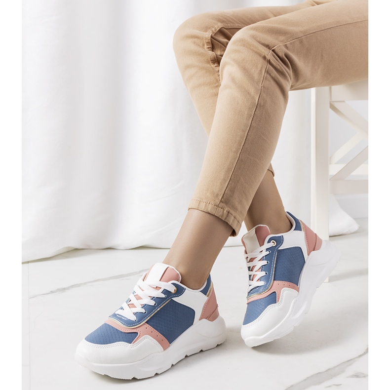 Pottin tênis feminino azul branco rosa 1