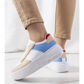 Sapatilhas brancas de mulher Mandib bege 1