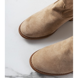 Botins Zoki bege com salto de cunha coberto 1 Botins Zoki bege com salto de cunha coberto 1