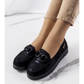 Mocassins pretos na plataforma Indira 1