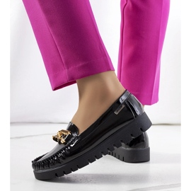 Mocassins pretos na plataforma Travessa 1