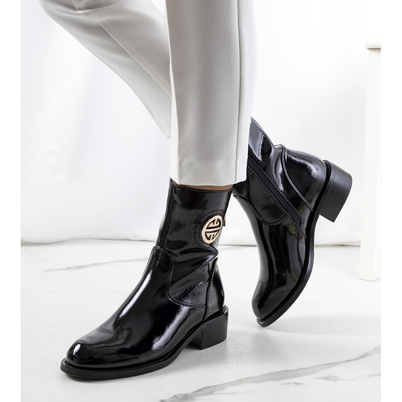 PA1 Botas pretas de verniz da Rodovia preto 1