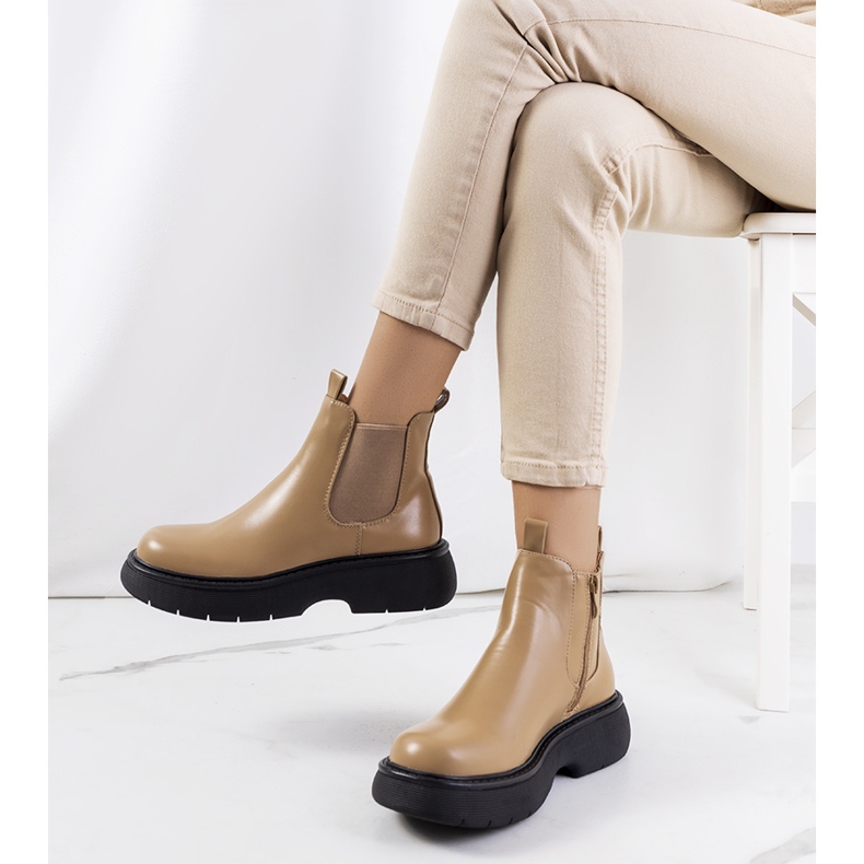 Botas castanhas Cromer bege 1