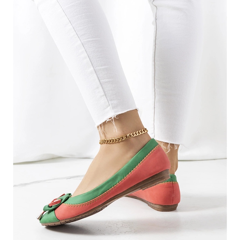 Bailarinas verdes com laço da Eske 1 Bailarinas verdes com laço da Eske 1
