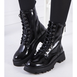 Caçadores de couro ecológico preto Worcester 1