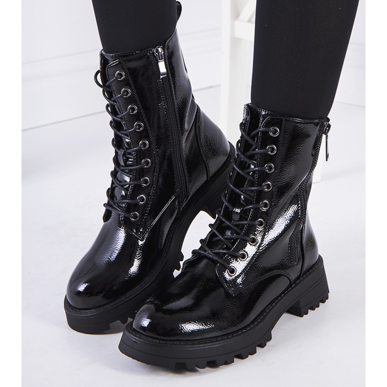 Caçadores de couro ecológico preto Worcester 1