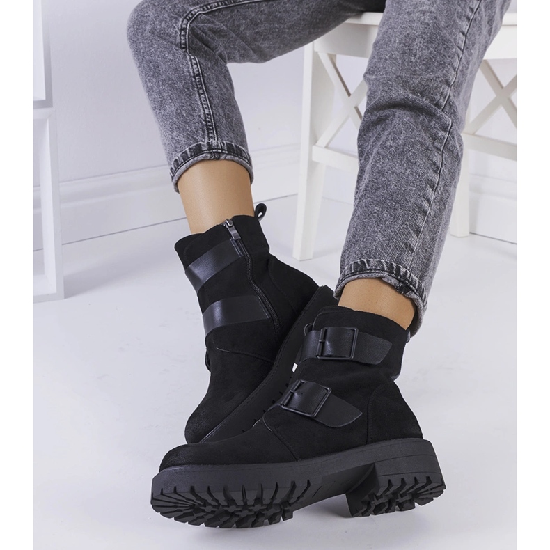 Bota preta de camurça preta, Leurbost. preto 1