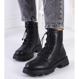 Bota preta de couro ecológico Cesterfield preto 1