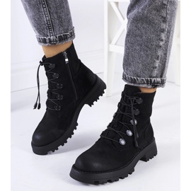 Botas Cesterfield pretas de camurça ecológica preto 1