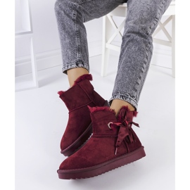 Botas de neve marrons com laço Lachance clarete vermelho 2