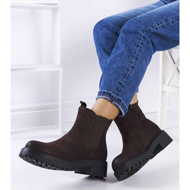 Bota marrom de camurça ecológica, Ecrin. castanho 1