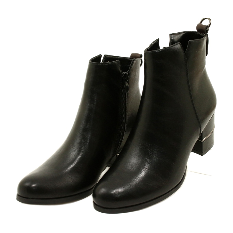 DASZYŃSKI Botas pretas com isolamento feminino preto 2 DASZYŃSKI Botas pretas com isolamento feminino preto 2
