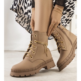 Botas de caminhada castanhas com corrente Alcin castanho 1