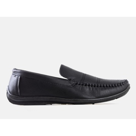 BM Mocassins Cordle para homens negros preto 1