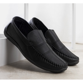 BM Mocassins Cordle para homens negros preto 2
