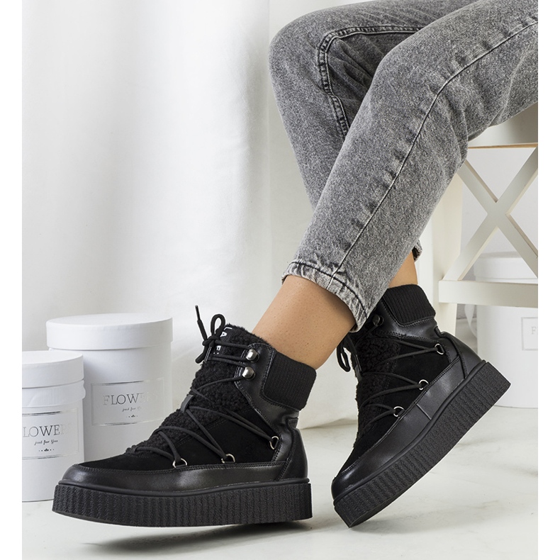 PA1 Botas de neve para mulher negra de Laursen preto 1