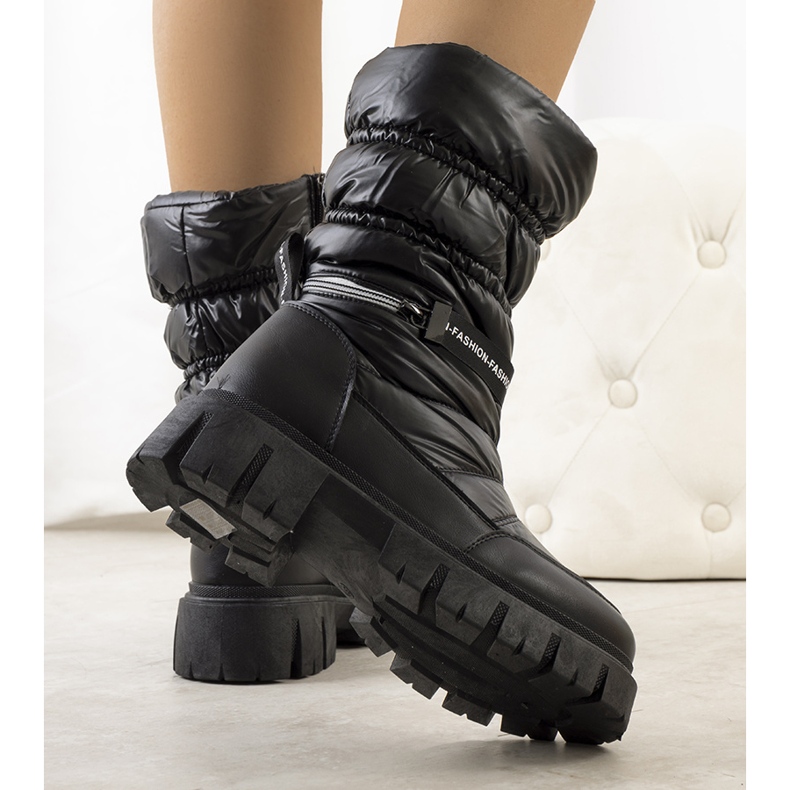 Botas de neve para mulher negra Mette preto 1