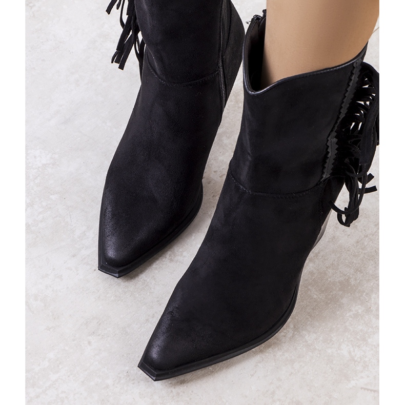 PA1 Botas cowboy pretas com franjas Cerda preto 1
