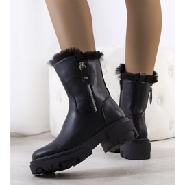 Botas de neve pretas com pelo Degli preto 1 Botas de neve pretas com pelo Degli preto 1