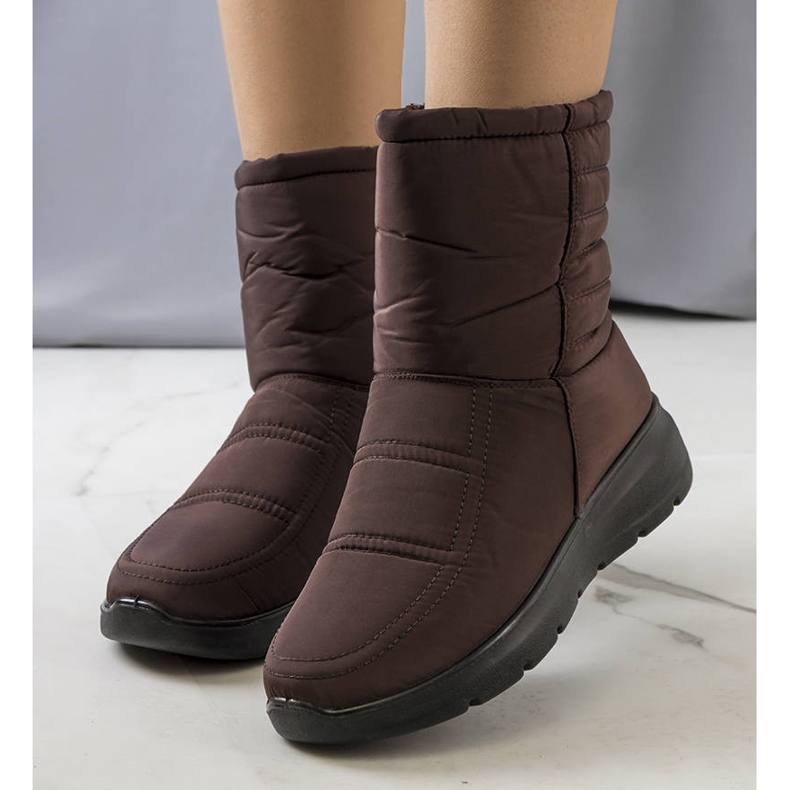 PA1 Alani Botas de neve matelassê castanhas marrom 1