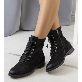PA1 Botas pretas com uma encadernação decorativa Vesale preto 1