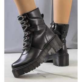 Botas pretas com encadernação Hildel decorativa preto 1
