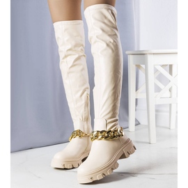 Botas de cano alto bege Zarate 1 Botas de cano alto bege Zarate 1