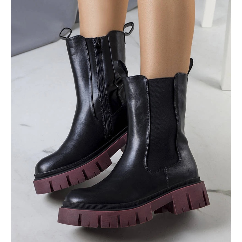 Evento Botas pretas com sola Kaydence roxa preto 1