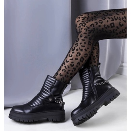 Botas acolchoadas pretas com corrente Pareda preto 1