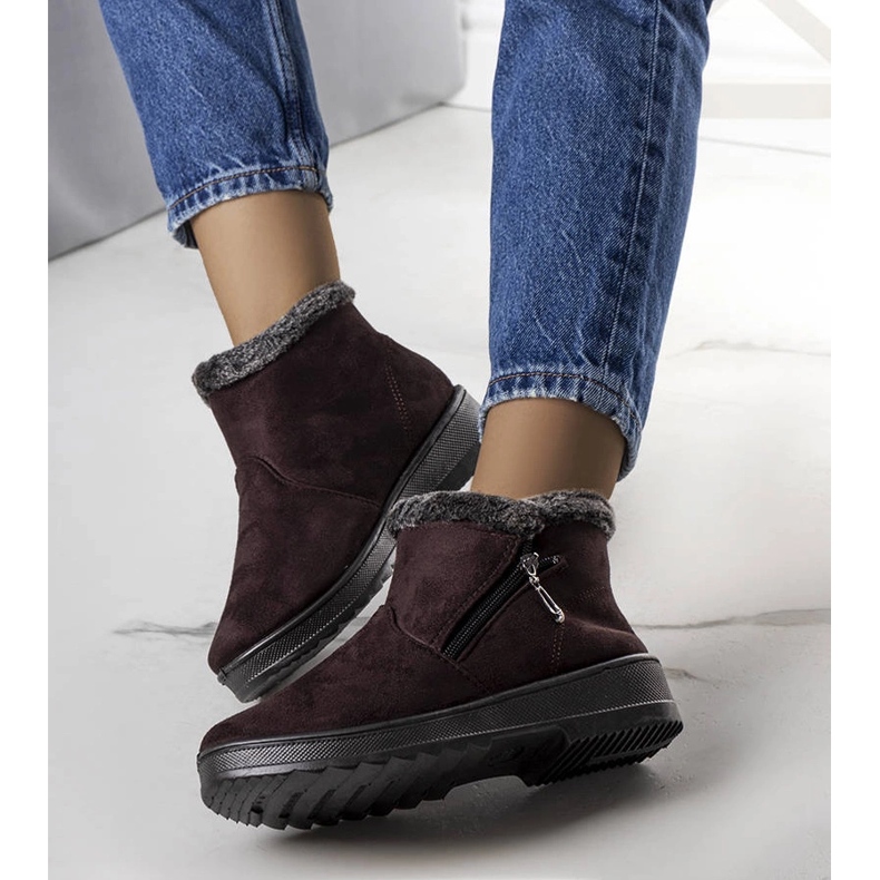 Botas de neve marrons com forro de pele, Wren castanho 1