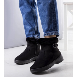Botas de neve pretas e isolantes com pelo Julius preto 1