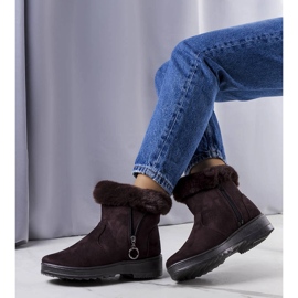 Botas de neve castanhas com isolamento e fecho Katalina marrom 1