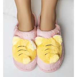 Chinelos rosa e amarelo da Bee 1