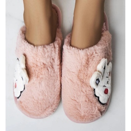 Chinelos Half Bunny macios rosa claro 1