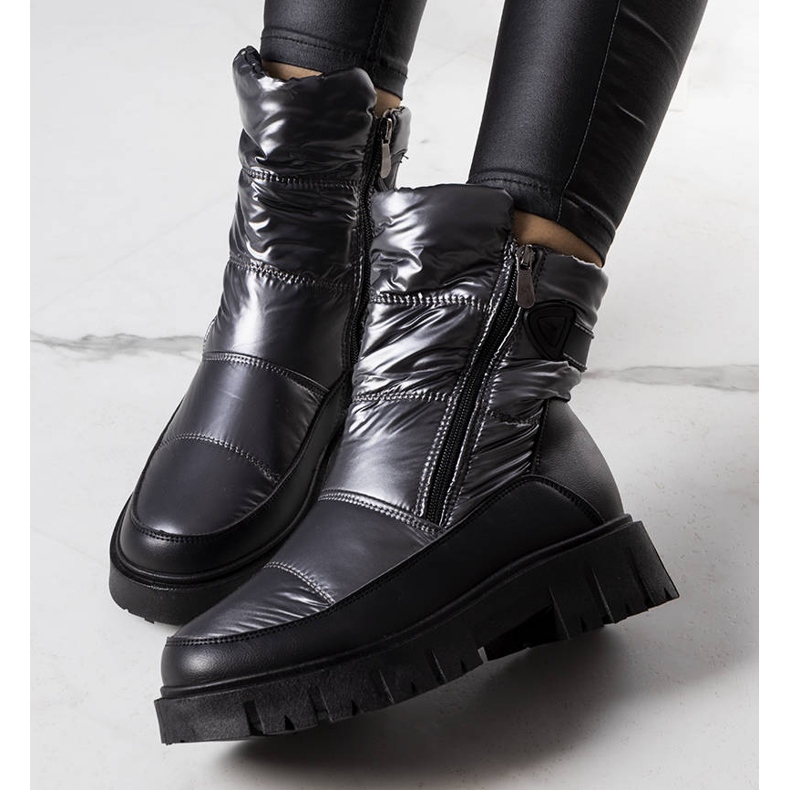 PA1 Botas de neve de mulher Koltso prateadas preto prata 1