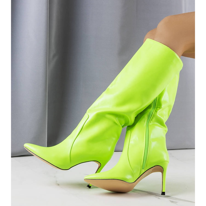BM Bota salto alto verde neon, Jaylin. 1