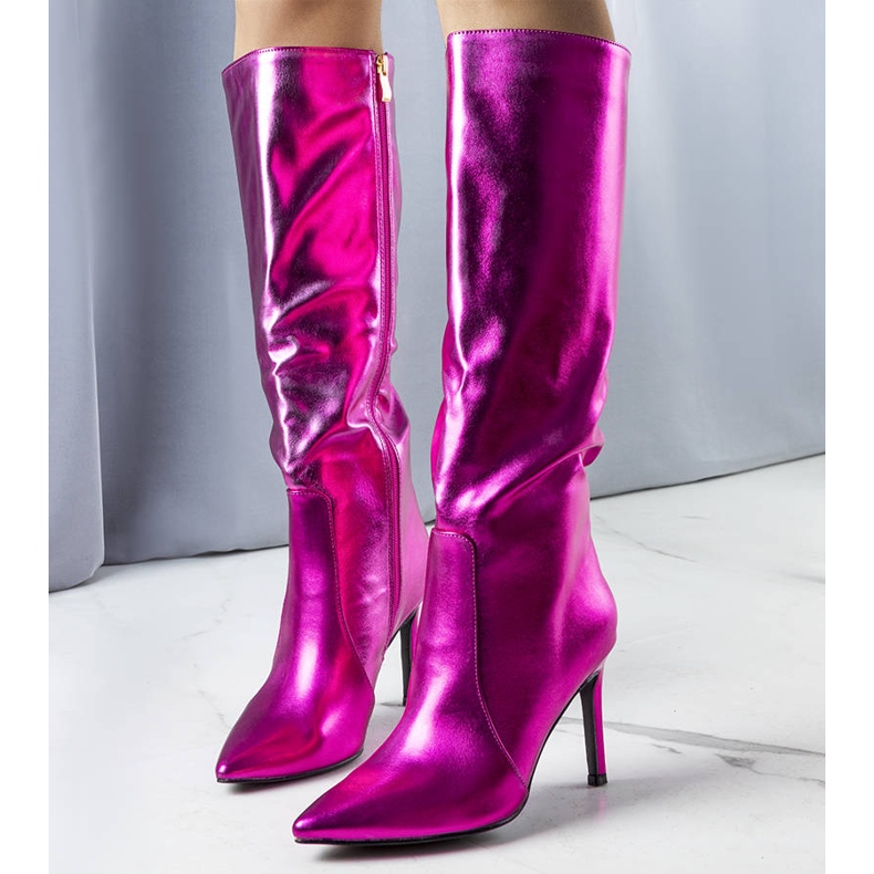 BM Botas de salto alto rosa neon, Jaylin 1