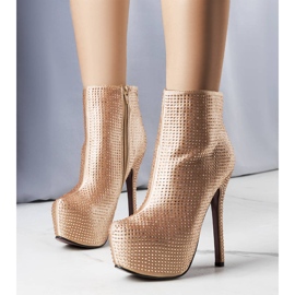 BM Tatiana Botas de salto alto douradas dourado 1