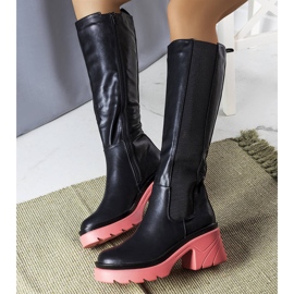 BM Botas pretas com sola rosa Charla preto 1