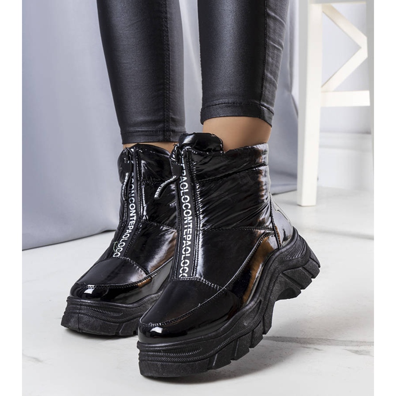 BM Botas de neve lacadas pretas Leonel preto 1