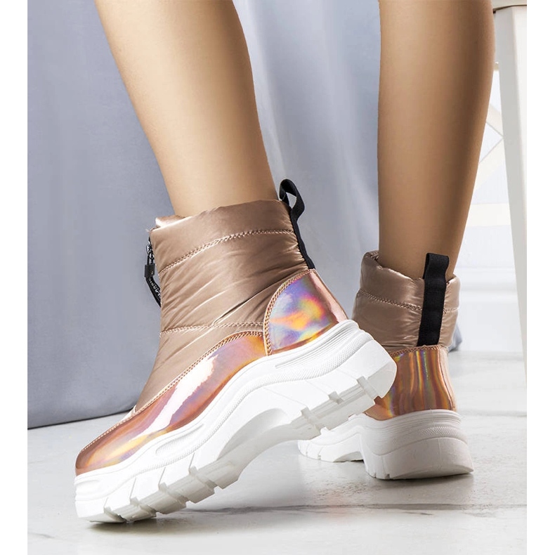 Botas de neve lacadas a ouro Leonel dourado 1