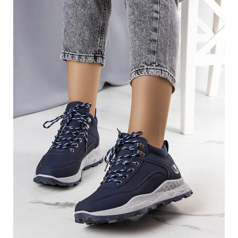 Botas de caminhada isoladas azul marinho de mulher, Durani 1