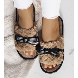 BM Chinelos marrons com laço da Peter marrom 1