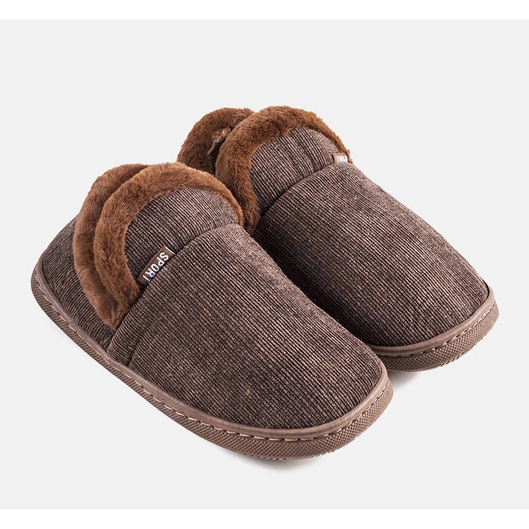 Chinelos de cano alto Voltar castanhos de homem 1