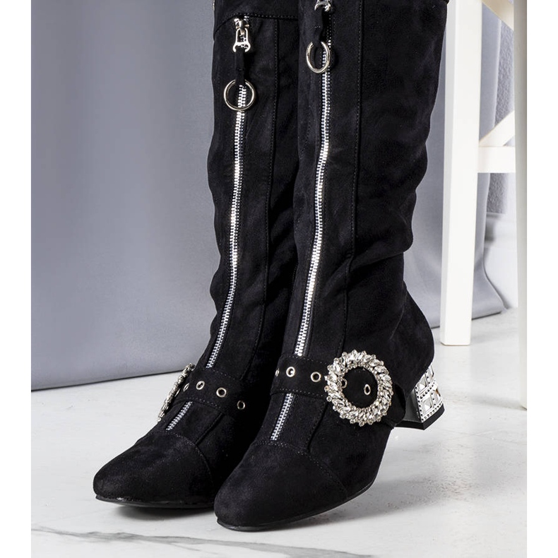 PA1 Botas pretas de salto alto, Carats preto 1