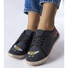 Alpargatas pretas com glitter Malia preto 1