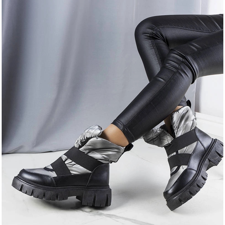 Botas de neve com isopor cinza, Francisco. preto 1 Botas de neve com isopor cinza, Francisco. preto 1