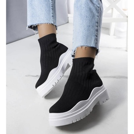 Bota meia preta Cali com sola branca preto 1